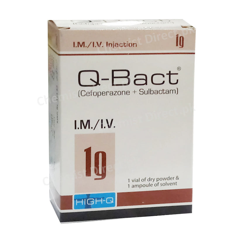 Q-Bact 1g Injection High-Q Pharma Cefoperazone 500mg + Sulbactam 500mg Antibiotic