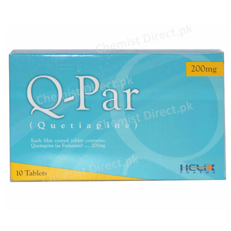 Q Par 200mg Tablet Helix Pharma Pvt Ltd Psychosis Quetiapine as Fumarate