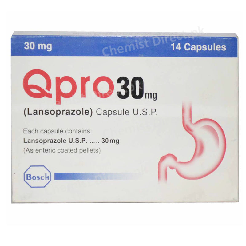 Qpro 30mg Capsule Bosch Pharmaceuticals Pvt Ltd Anti Ulcerant Lansoprazole 