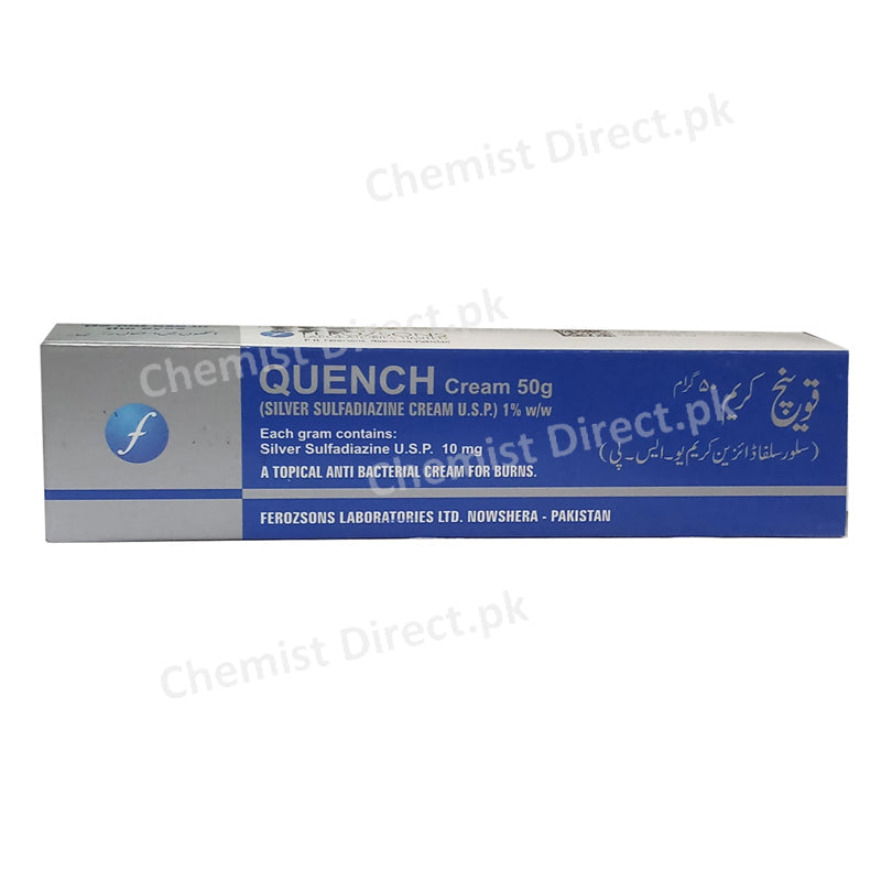 Quench Cream 50gm Ferozsons Laboratories Ltd Anti Bacterial Silver Sulphadiazine