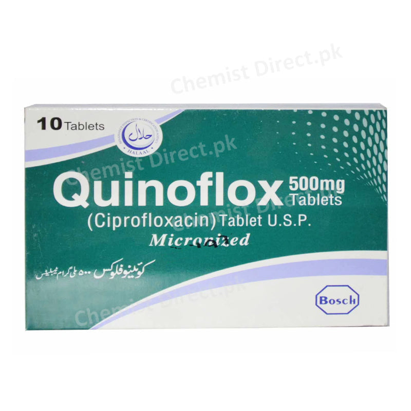 Quinoflox 500mg Tablet Ciprofloxacin Anti-Bacterial Bosch Pharma