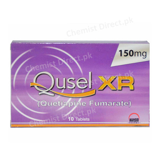 Qusel XR 150mg Tablet Hilton Pharma Psychosis Quetiapine Fumarate