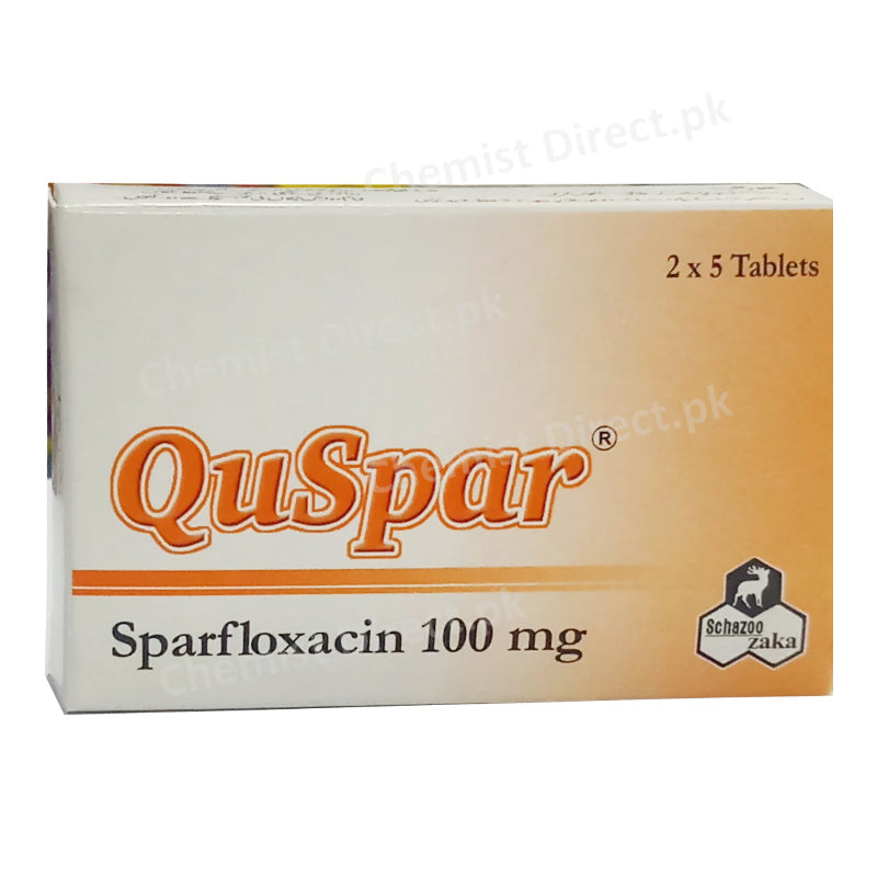 Quspar 100mg Tablet Anti-Bacterial Sparfloxacin Schazoo Zaka Pharma