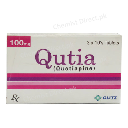 Qutia 100mg Tablet Quetiapine Glitz Pharma