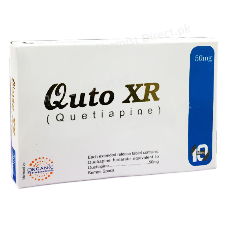 Quto XR 50mg Tablet Organic Pharma Quetiapine Quetiapine 50gm Semos Specs