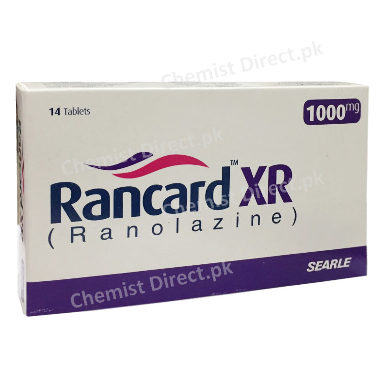 Rancard XR 1000mg Searle Tablet Searle Pvt Ltd Anti Anginal Ranolazine