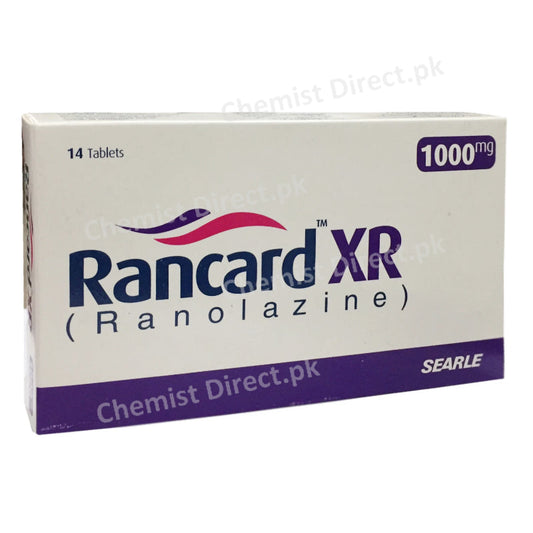 Rancard XR 1000mg Searle Tablet Searle Pvt Ltd Anti Anginal Ranolazine