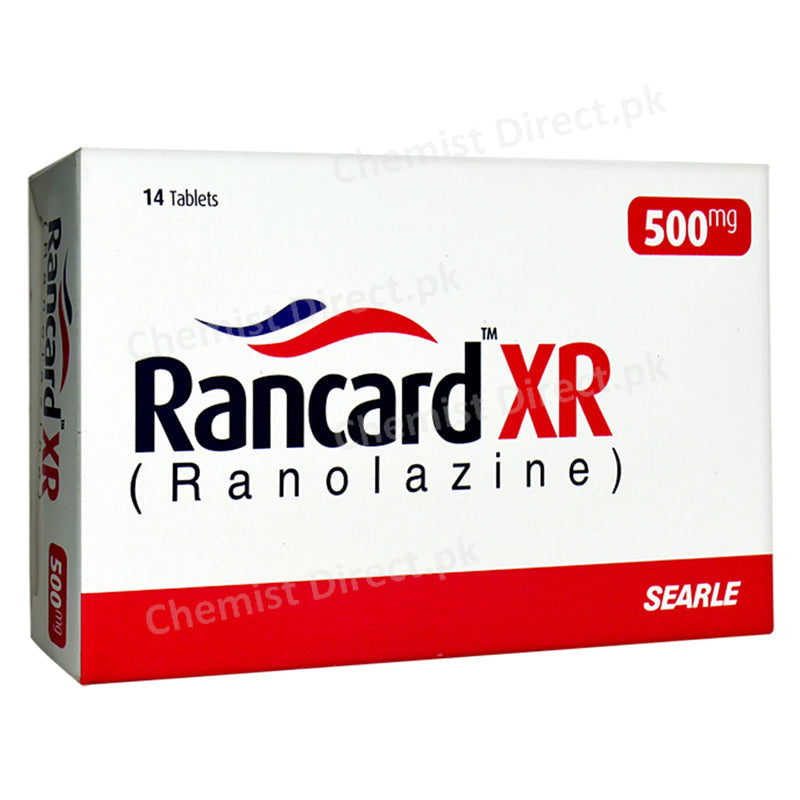 Rancard XR 500mg Tablet Searle Pvt Ltd Anti Anginal Ranolazine