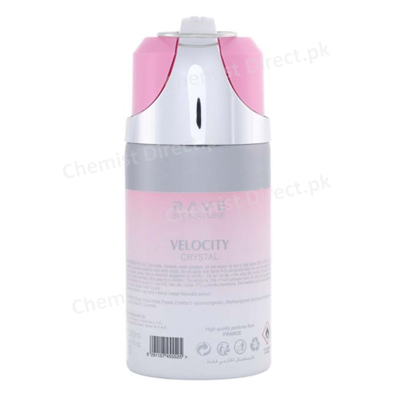 Rave Velocity Crystal Perfumed Body Spray For Women 250 Ml Personal Care