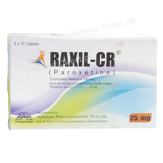 Raxil Cr 25mg Tablet Adamjee Pharma Services Anti Depressant Paroxetine