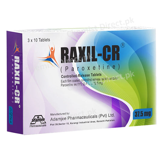 Raxil Cr 37.5mg Tablet Adamjee Pharma Services Anti Depressant Paroxetine