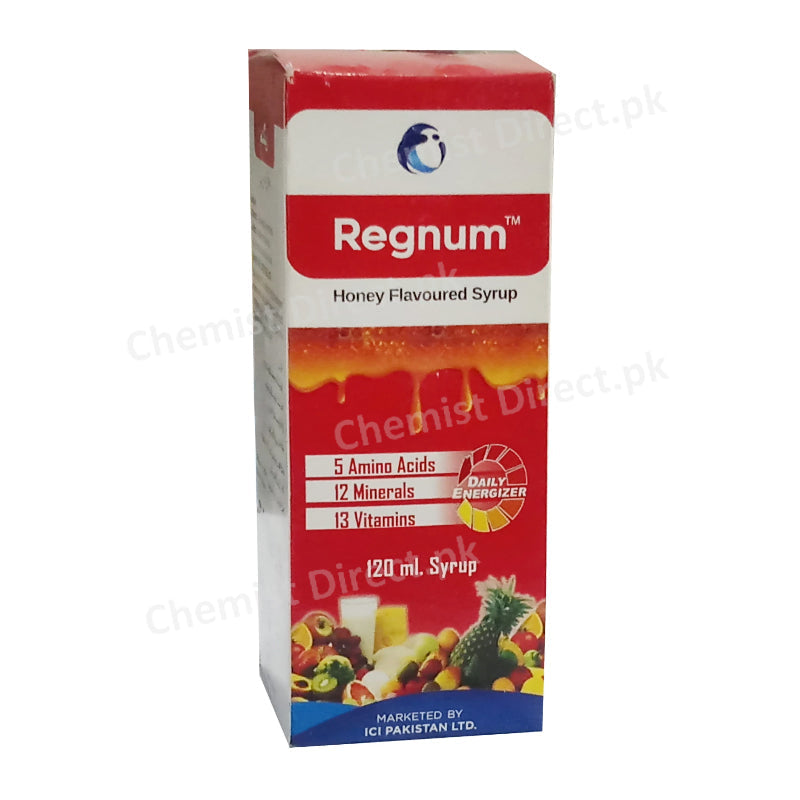 Regnum 120ml Syrup Multivitamins, Minerals, 5 Amino Acids ICI Pakistan