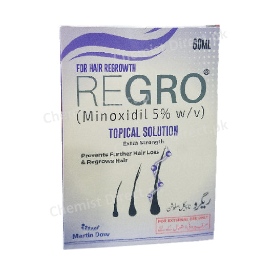 Regro minoxidil 5% w/v topical solution extra strength spray 60ml martin dow