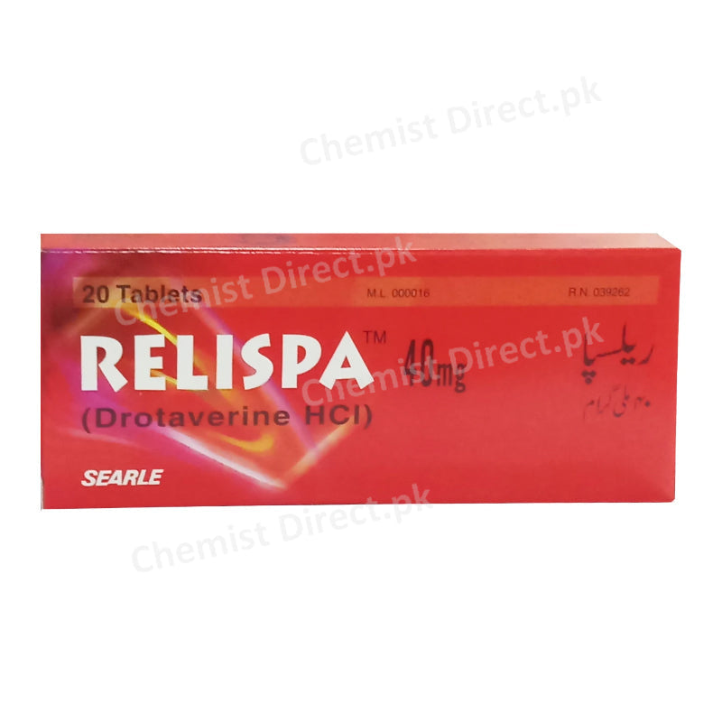 Relispa 40mg Tablet Drotaverine Searle Pakistan Anti-Spasmodic