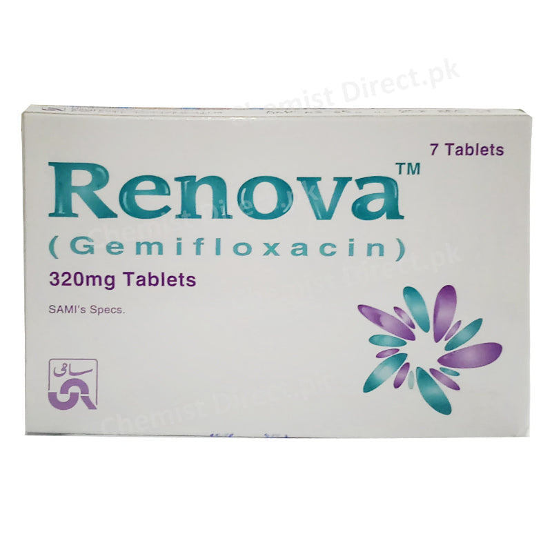Renova 320mg Tablet Sami Pharmaceuticals Pvt Ltd Quinolones Anti Bacterial Gemifloxacin