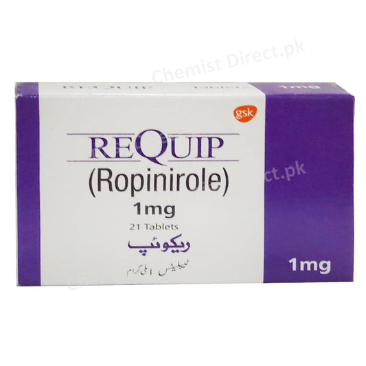 Requip 1mg Tablet Glaxosmithkline Pakistan Limited Anti Parkinsonism Ropinirole