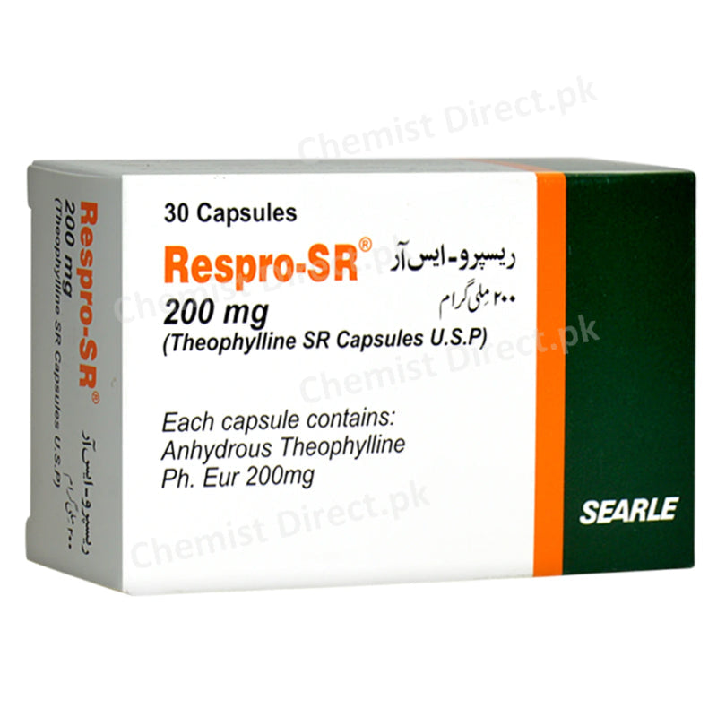  Respro Sr 200mg Capsule Searle Pakistan Xanthines Theophylline