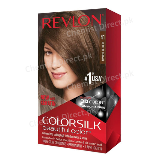 Revlon Colorsilk Beautiful Color Permanent Hair 41 Medium Brown Personal Care