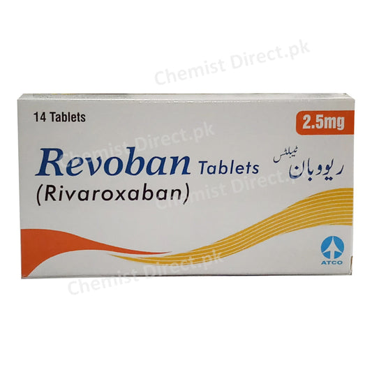 Revoban 2.5mg Tablet Anti Coagulant Rivaroxaban Strength