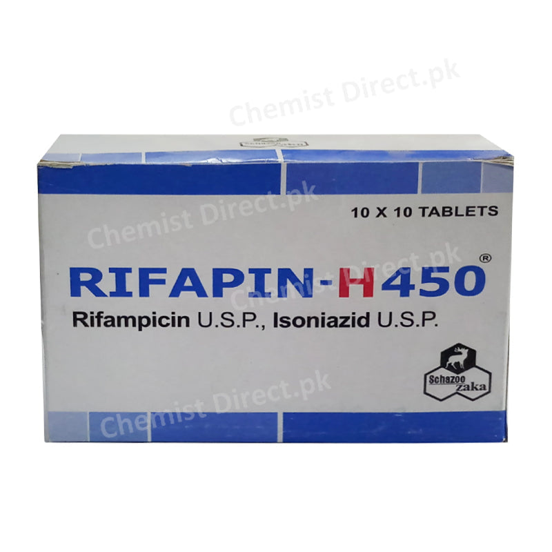 Rifapin-H 450 Tablet Rifampicin,Isoniazid U.S.P Schazoo Zaka Pharma