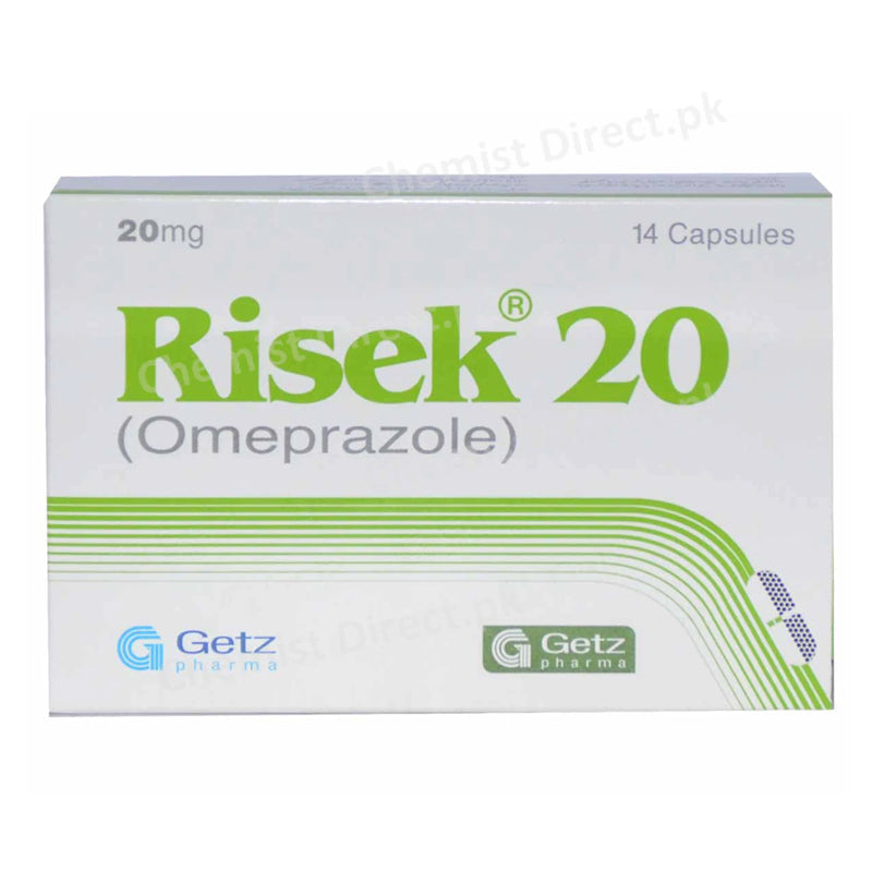     Risek 20mg Capsule Getz Pharma Pakistan_Pvt_Ltd Anti Ulcerant Omeprazole