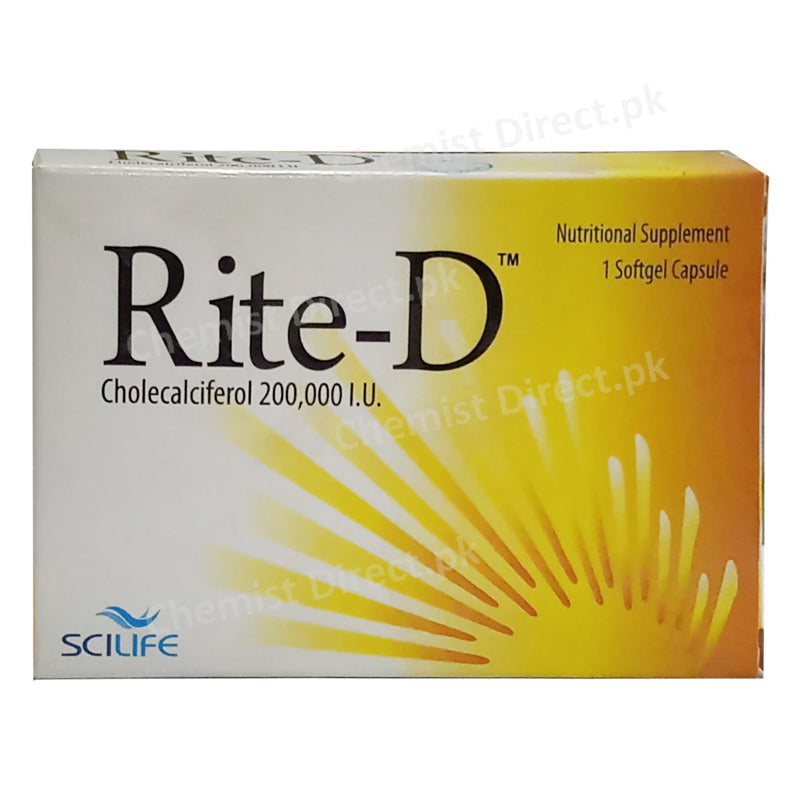     Rite D Capsule Scilife Pharma Pvt Ltd Vitamin D Analogue Cholecalciferol