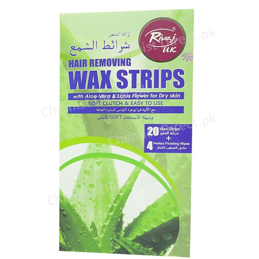 Rivaj Uk Hair Removing Wax Strips With Aloe Vera & Lotus Flower For Dry Skin Personal Care