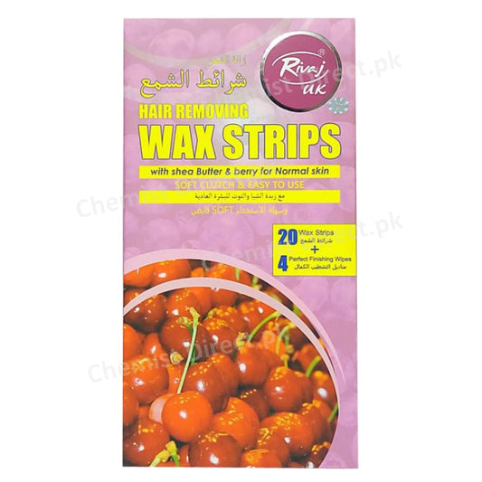 Rivaj Uk Hair Removing Wax Strips With Shea Butter & Berry For Normal Skin Personal Care