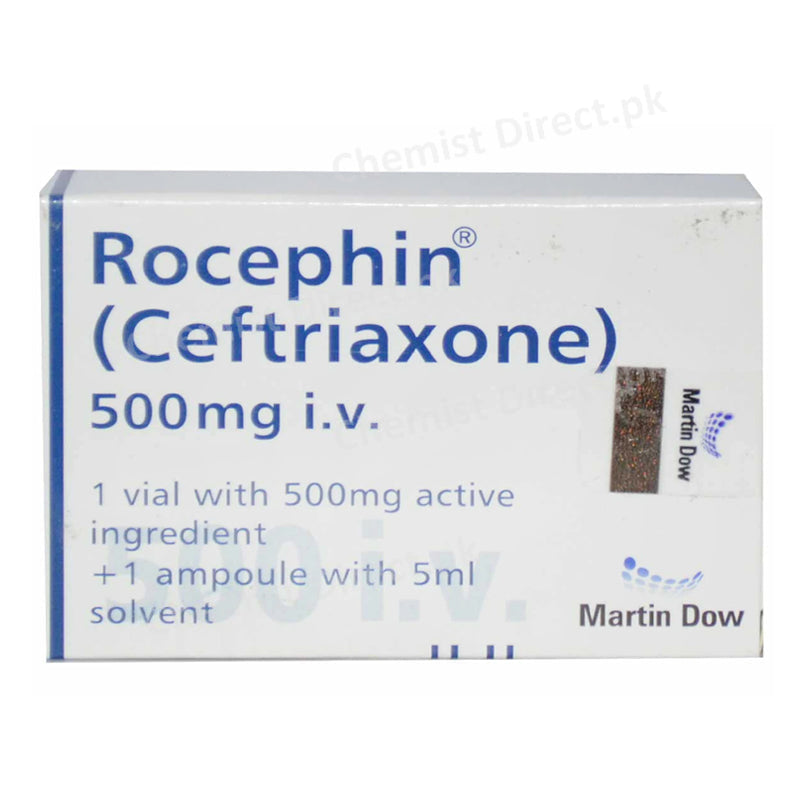     Rocephin 500mg Iv Injection Ceftriaxone Antibiotic Martin Dow Pharma