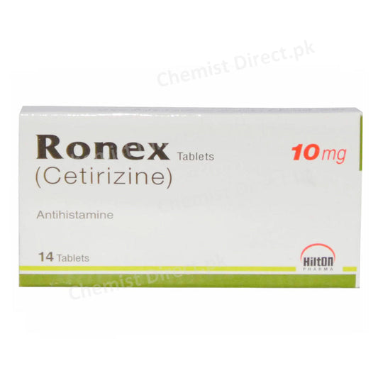 Ronex 10mg Tablet Anti-Histamine Cetirizine Hcl Hilton Pharma