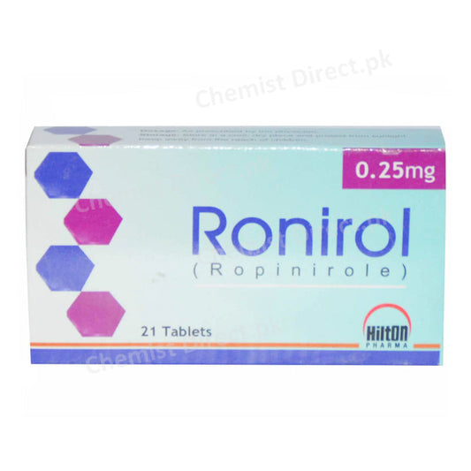 Ronirol 0.25mg Tablet Ropinirole Anti-Parkinsonism Hilton Pharma