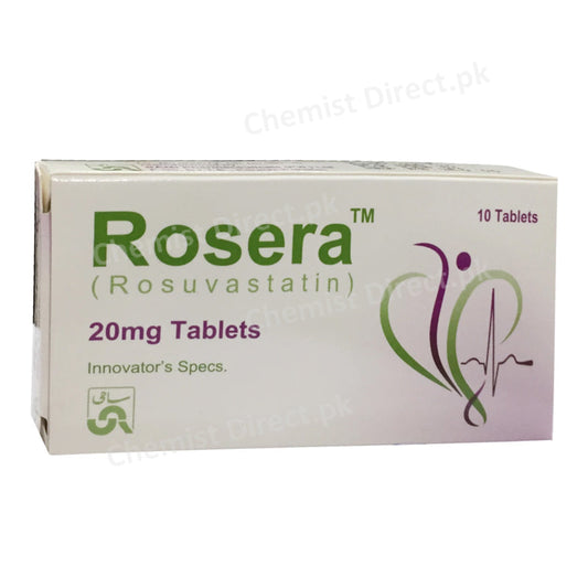 Rosera 20mg Tablet Sami Pharmaceuticals Rosuvastatin Statins