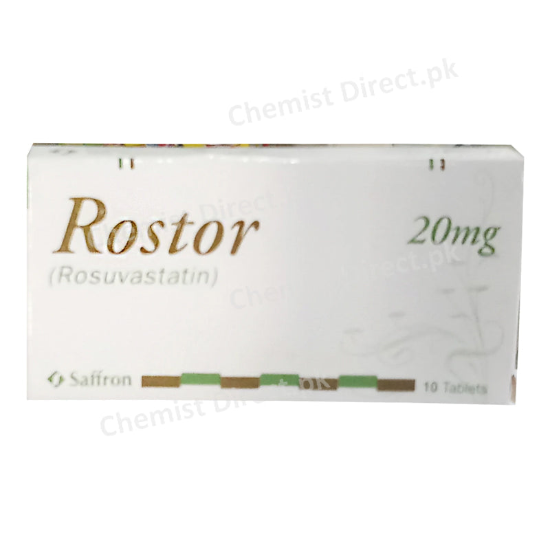 Rostor 20mg Tablet Saffron Pharmaceuticals Company Statins Rosuvastatin