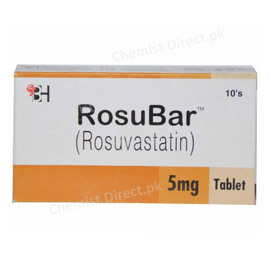Rosubar 5mg Tablet Barrett Hodgson Pakistan Pvt  Ltd Statins Rosuvastatin As Calcium