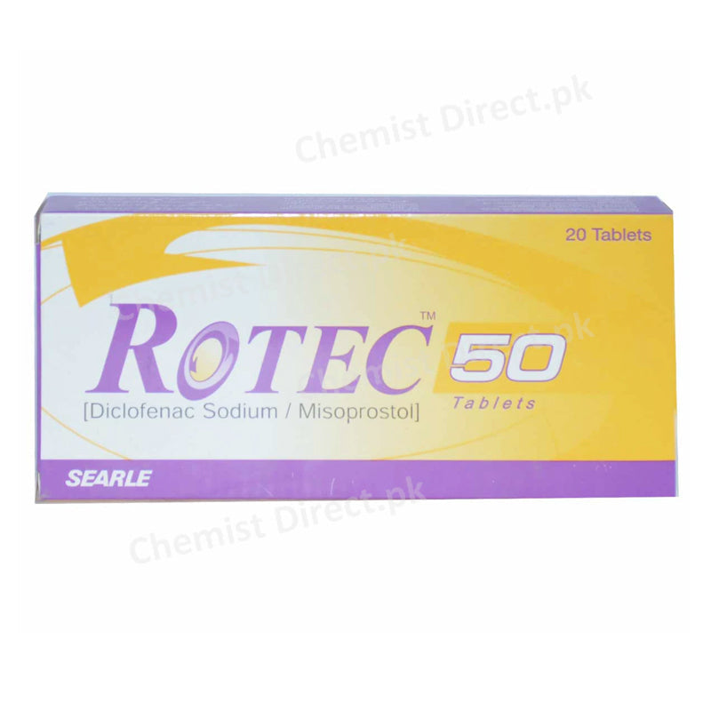 Rotec 50mg Tablet Searl Pakistan Nsai  Prostaglandins Diclofenac Sodium 50mg_ Misoprostol 200mcg