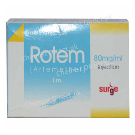 Rotem 80mg Injection Surge Laboratories Pvt Ltd Anti Malarial Artemether