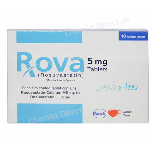 Rova 5mg Tablet Bosch Pharmaceuticals Pvt Ltd Statins Rosuvastatin