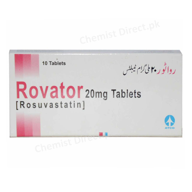 Rovator 20mg Tablet Atco Laboratories Pvt_ Ltd Statins Rosuvastatin 
