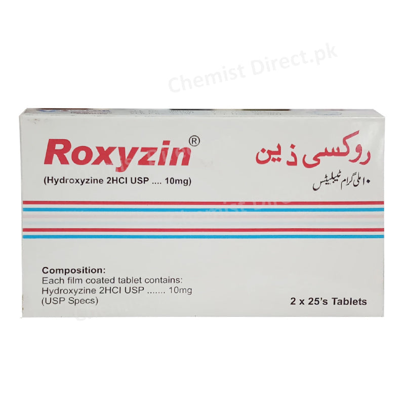 Roxyzin 10mg Tablet Hydroxyzine 2HCl USP Valor Pharma