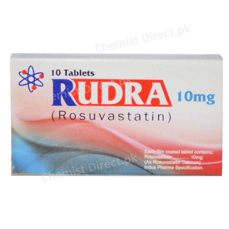 Rudra 10mg Tablet Statins Rosuvastatin Indus Pharma