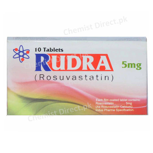 Rudra 5mg Tablet Statins Rosuvastatin Indus Pharma