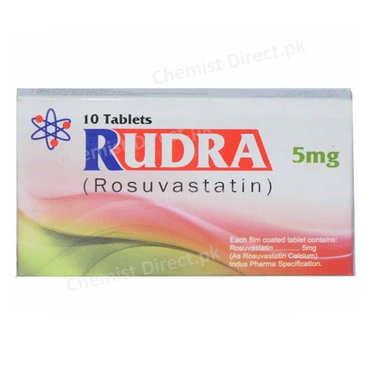 Rudra 5mg Tablet Statins Rosuvastatin Indus Pharma