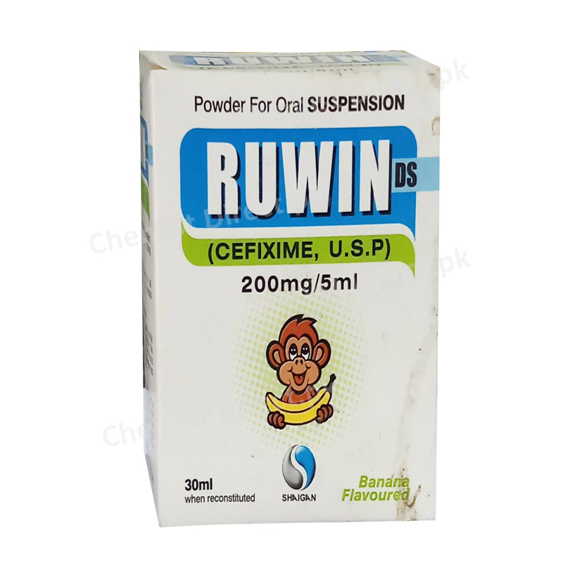 Ruwin Ds 200mg/5ml Suspension 30ml Cefixime, U.S.P Shaigan Pharma