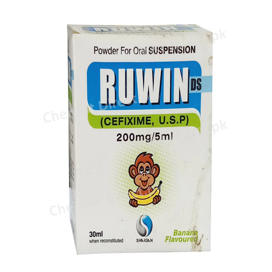 Ruwin Ds 200mg/5ml Suspension 30ml Cefixime, U.S.P Shaigan Pharma