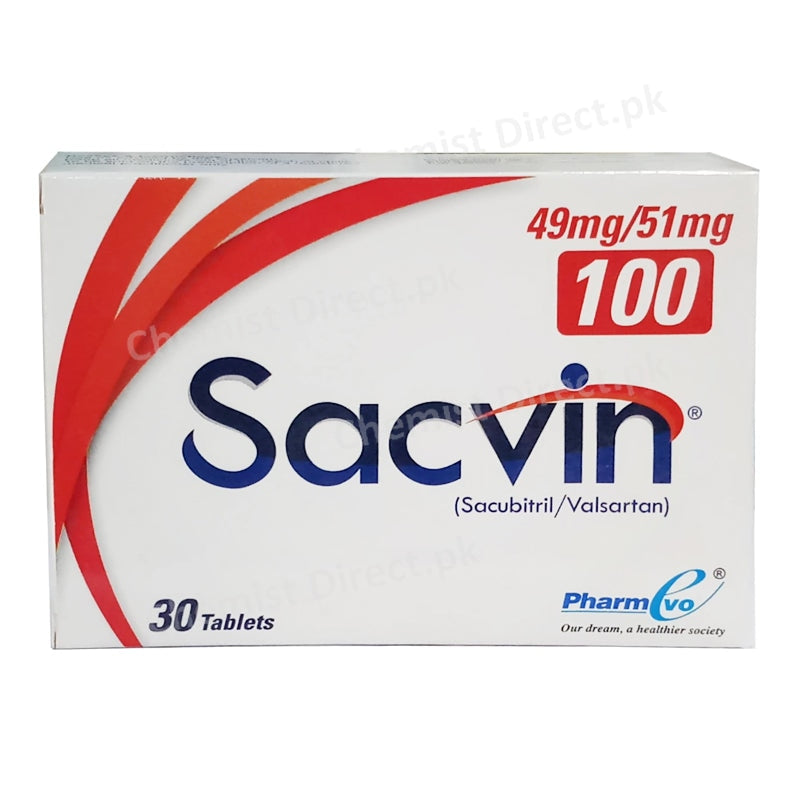     Sacvin 49 51m  Tablet Pharm Evo Pvt Ltd Chronic Heart Failure Sacubitril 49mg_ Valsartan 51mg