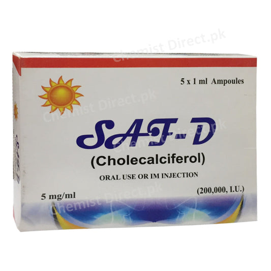 Safe D 5mg  ml Injection 1ml Ampoules Cholecalciferol
