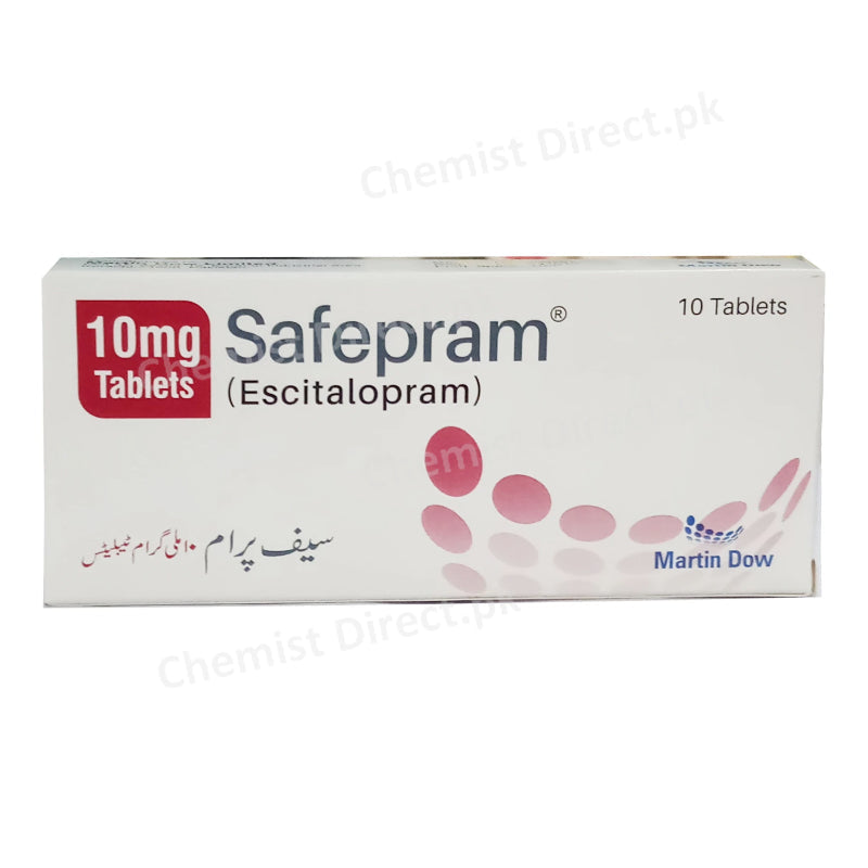 Safepram 10mg Tablet Martin Dow Pharmaceutical Limited Anti Depressant Escitalopram