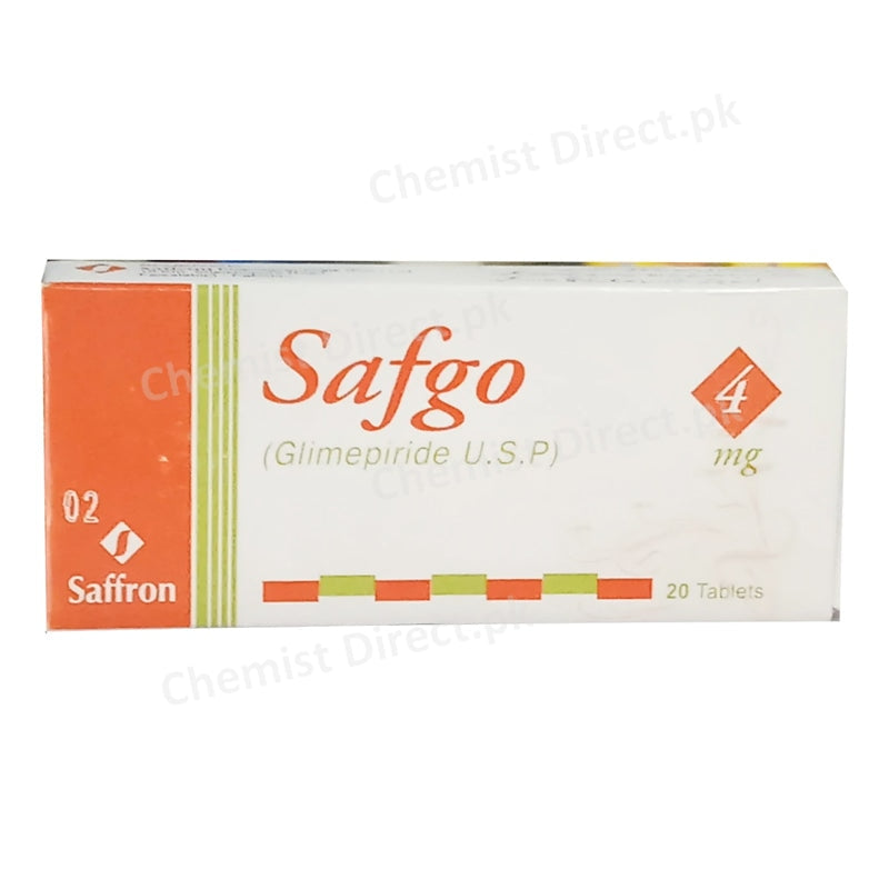 Safgo 4mg Tablet Saffron Pharmaceuticals Company Oral Hypoglycemic Glimepiride