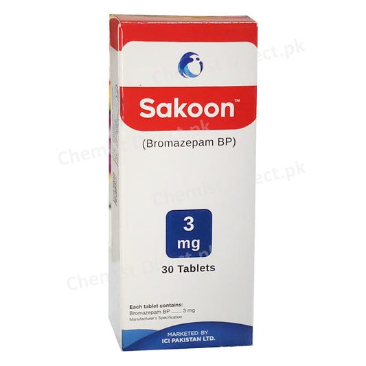     Sakoon 3mg Tablet Cirin Pharmaceuticals Benzodiazipine Bromazepam