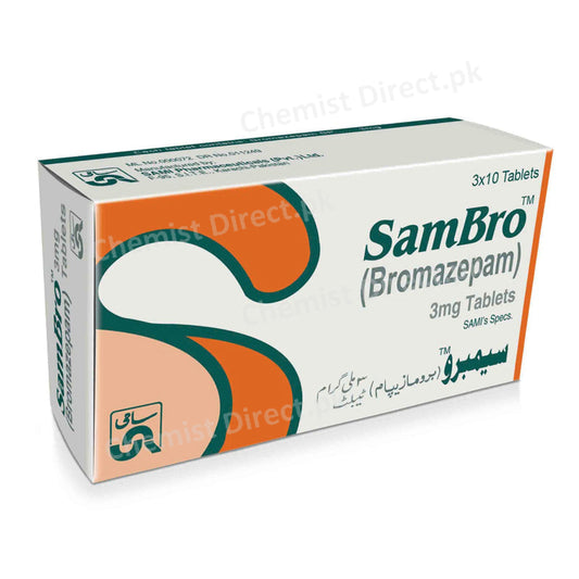 Sambro 3mg Tablet Sami Pharmaceutical Benzodiazepine Bromazepam